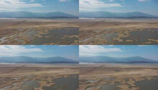 枯水季的鄱阳湖航拍高清在线视频素材下载