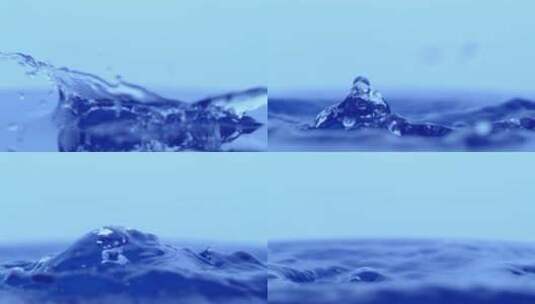水滴滴入水面特写镜头高清在线视频素材下载