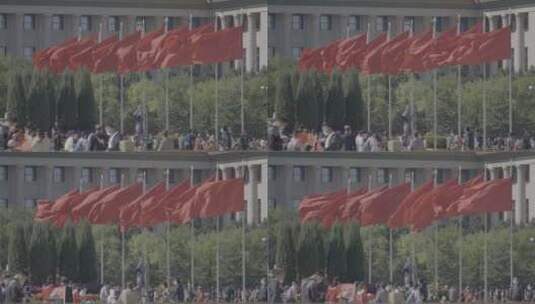 北京地标 天安门广场 红旗飘扬高清在线视频素材下载