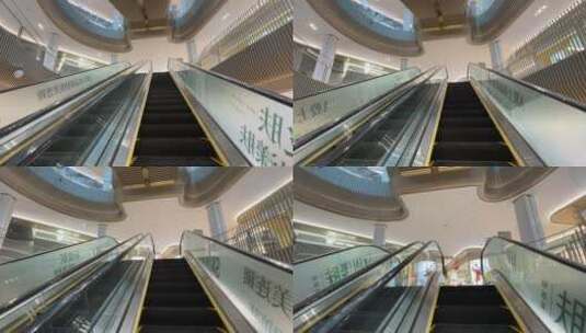 商场上行扶梯视角1高清在线视频素材下载