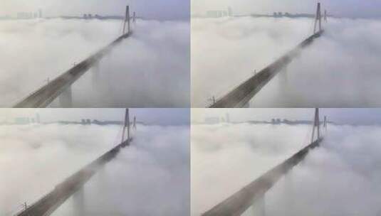 航拍重庆蔡家大桥云海列车4高清在线视频素材下载