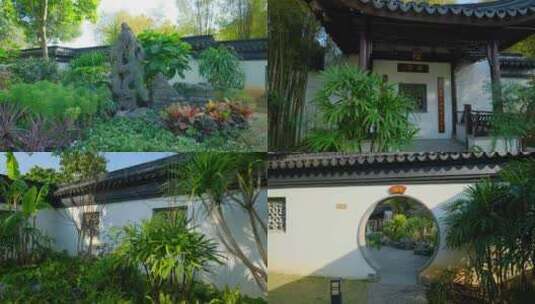 中式园林庭院古建筑高清在线视频素材下载