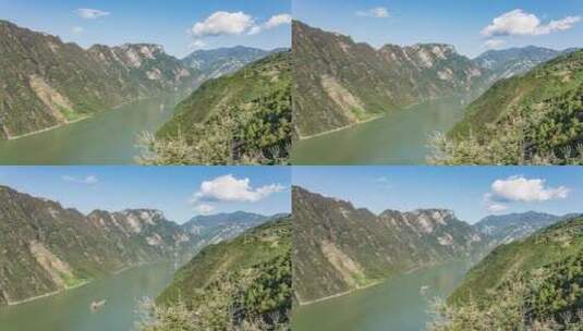 8K重庆巫山巫峡长江河道自然风光延时高清在线视频素材下载