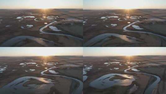 呼伦贝尔草原春天的莫日格勒河风光1371高清在线视频素材下载