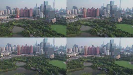 深圳莲花山公园及周边建筑交通高清在线视频素材下载
