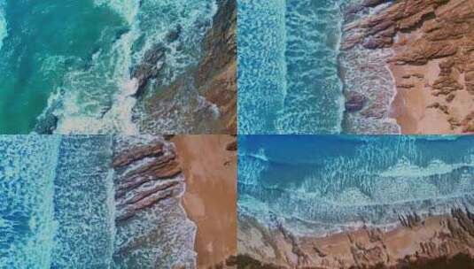 大海沙滩海边浪花高清在线视频素材下载