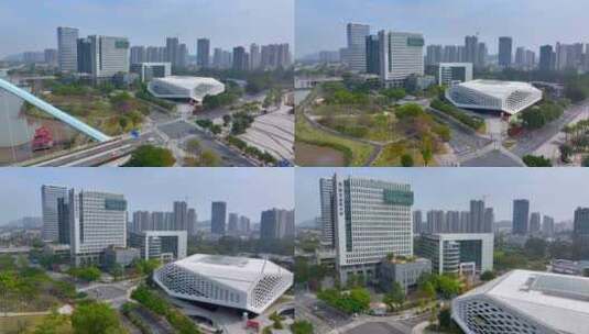 4K航拍广州市南沙金融大厦高清在线视频素材下载