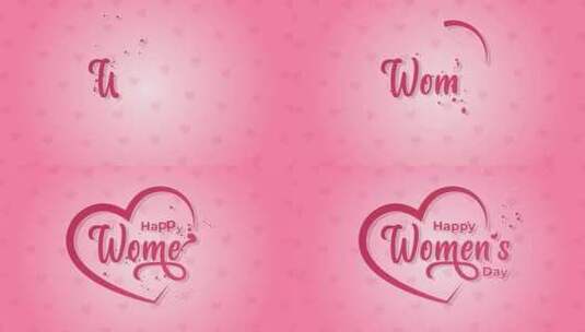 妇女节快乐文字动画刻字高清在线视频素材下载