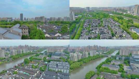 杭州市拱墅区拱宸桥风景区航拍城市风景视频高清在线视频素材下载
