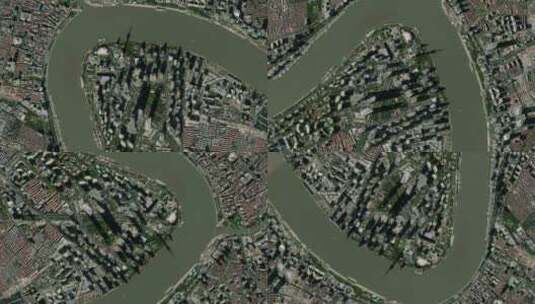 卫星上海地图背景环旋转高清在线视频素材下载
