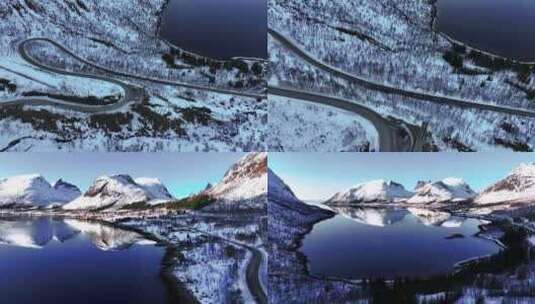 4K航拍北欧挪威塞尼亚岛自然风景高清在线视频素材下载