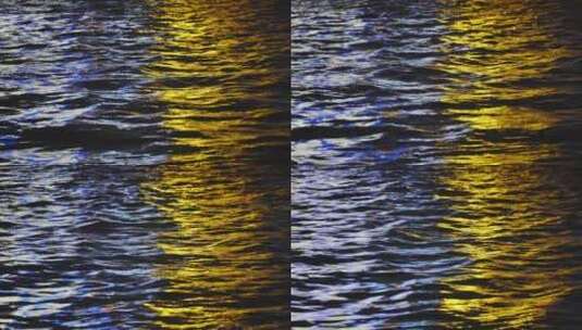 水面反射灯光波光粼粼虚化光斑高清在线视频素材下载