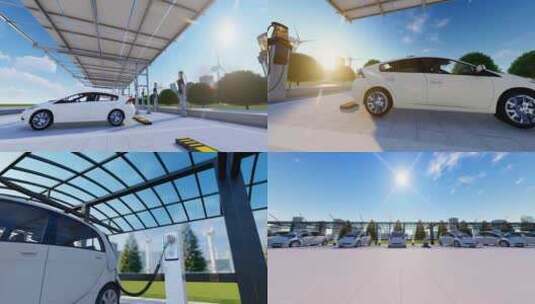 新能源汽车充电桩充电高清在线视频素材下载