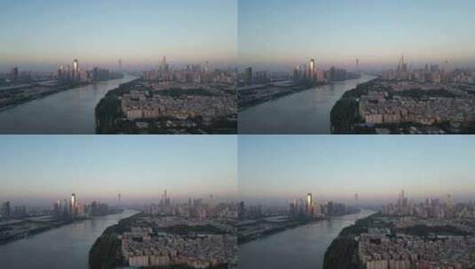 航拍广州珠江城市风光高清在线视频素材下载