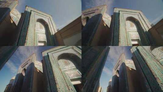 撒马尔罕市沙希津达陵墓伊斯兰建筑马赛克3高清在线视频素材下载