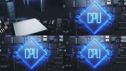 大数据。芯片盖上有CPU铭文的芯片。高清在线视频素材下载