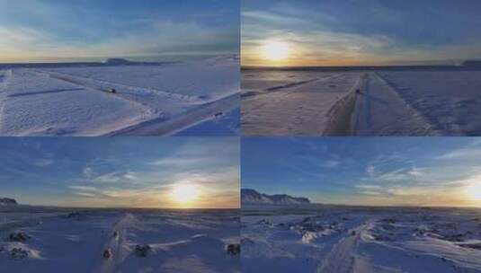 冰岛北极圈斯奈山半岛跟车航拍高清在线视频素材下载