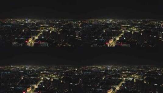 江苏常州城市夜景灯光航拍高清在线视频素材下载