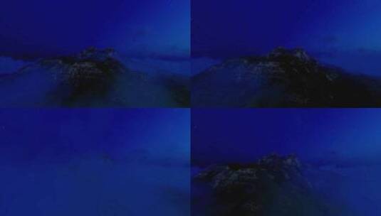 夜云中的黑山高清在线视频素材下载