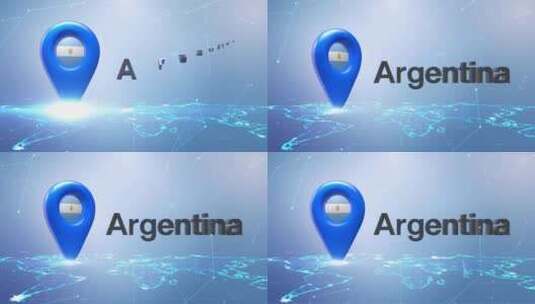 阿根廷地图Pin位置高清在线视频素材下载