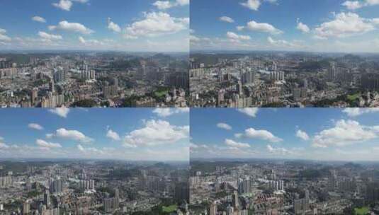 贵阳城市大景蓝天白云天际线航拍高清在线视频素材下载