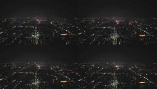 广东阳江城市夜景交通航拍高清在线视频素材下载