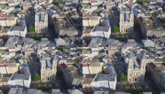 神圣救世主大教堂和城市景观俄斯特拉发，捷高清在线视频素材下载