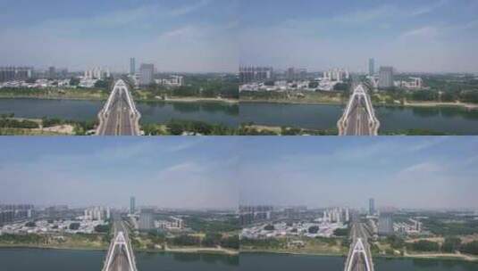 河南漯河牡丹江路大桥航拍高清在线视频素材下载