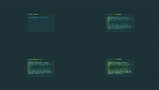 具有扫描效果的小型文本解码窗口高清在线视频素材下载