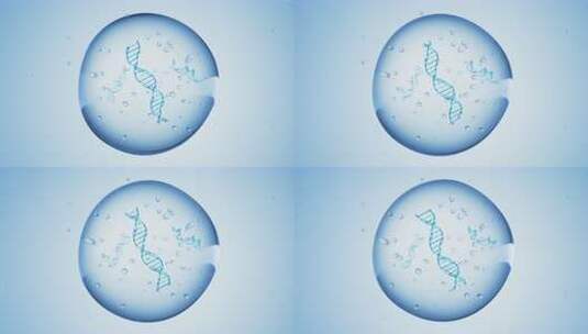 DNA双螺旋链在蓝色背景循环动画科学和细高清在线视频素材下载