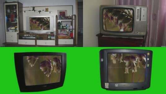 4K八九十年代彩色显像管电视机抠像模板高清AE视频素材下载