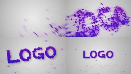 简洁粒子碎片汇聚企业LOGO片头高清AE视频素材下载