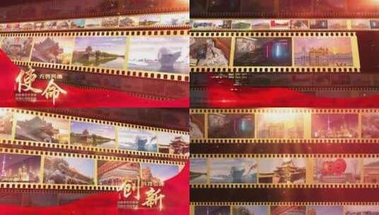 【无插件】大气胶片复古风图文照片墙展示高清AE视频素材下载