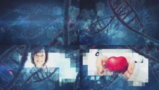 三维DNA分子医疗科学图文动画AE模板高清AE视频素材下载