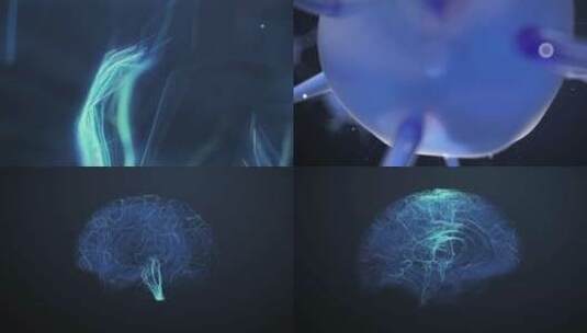 光线大脑神经元ai科技C4D AE工程高清AE视频素材下载
