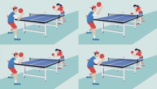 mg 人物 打乒乓球 体育运动高清AE视频素材下载