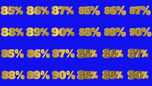 一组黄金百分比数字3d动画移动无缝循环孤高清在线视频素材下载
