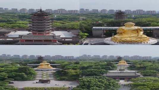 竖屏航拍重庆华岩旅游风景区华岩寺高清在线视频素材下载