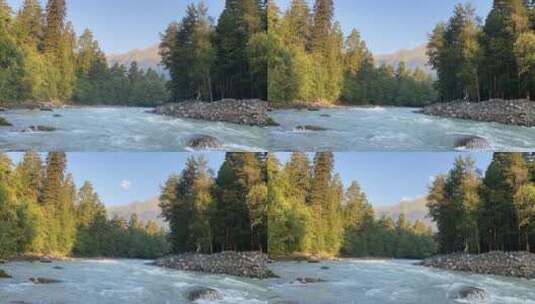 河上的流水延时摄影高清在线视频素材下载