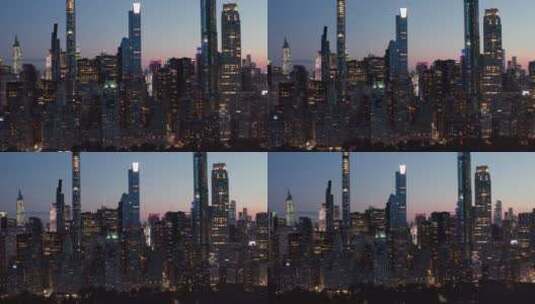 市中心建筑夜景高清在线视频素材下载