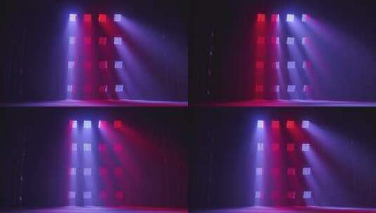 红色和蓝色聚光灯的小剧院舞台高清在线视频素材下载