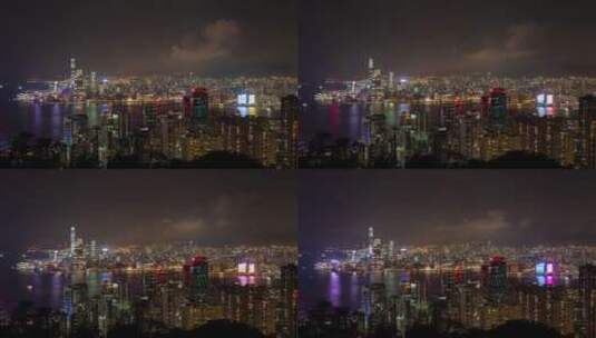 延时拍摄大都市的夜景高清在线视频素材下载