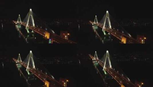 夜幕下的海口世纪大桥跨海大桥01高清在线视频素材下载