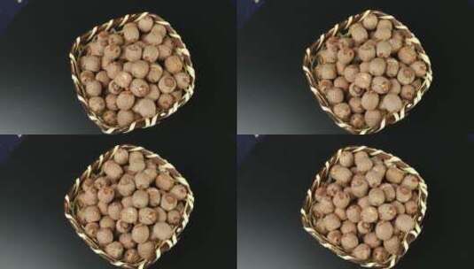 莲子黄连食品美食熬粥食材4k旋转展示高清在线视频素材下载
