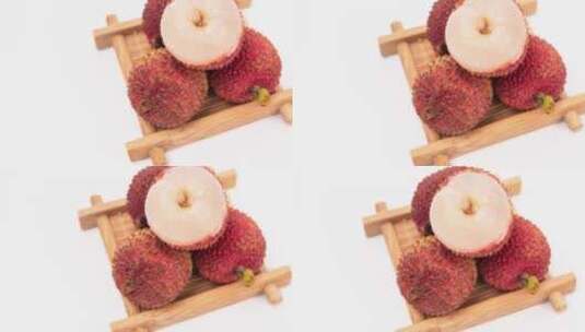 新鲜荔枝夏令水果4k滑轨平移高清在线视频素材下载