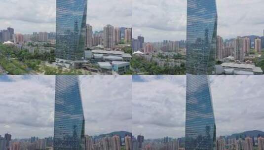 深圳南山华侨城大厦上升镜头高清在线视频素材下载