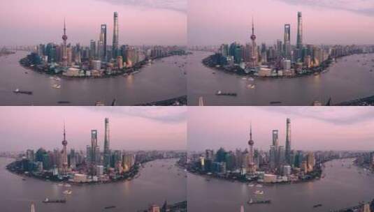 上海外滩全景航拍高清在线视频素材下载