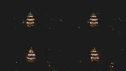 无锡太湖鼋头渚上山顶塔夜景4K高清在线视频素材下载