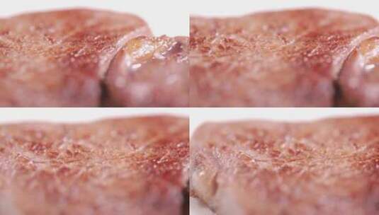 鲜嫩嫩肉牛排肉质肉汁高清在线视频素材下载