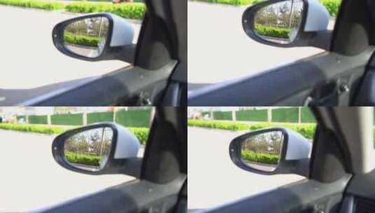 后视镜倒车影像交通安全驾驶高清在线视频素材下载